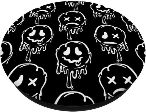 Melting Happy Face Smile Trippy Acid House Sad Graffiti PopSockets PopGrip: Swappable Grip for Phones & Tablets