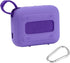 for JBL Go 4 Waterproof Bluetooth Speaker Silicone Cover Case, Portable Silicone Travel Case with Carabiner, Protective Skin Case (Purple Case) - co2CREA