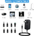 12V 2A Power Supply, Universal Power Adapter with 8 Selectable Plug, Power Adapter for Led Power Supply, CCTV Camera, BT Speaker, GPS, Webcam, Router - 2000mA Max