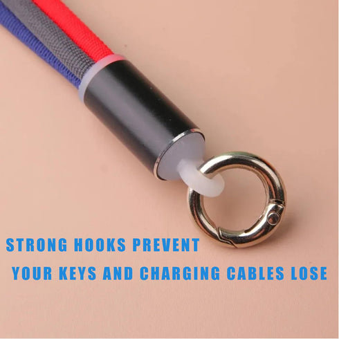 Portable Multi Keychain Short Charging Cable, 3 in 1 Short Charging Cable, 0.5FT for Travel Powerbank (3Pack)