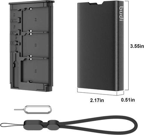 BUDI Pop-up Design Memory Card Case, Crush & Shockproof Wallet for Micro SD/SDXC/SDHC Cards, Mini Storage Case