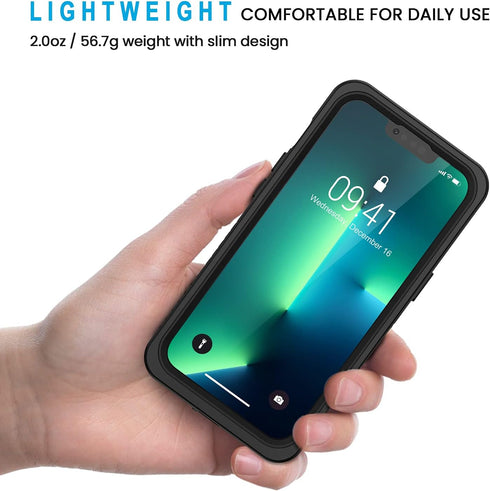 Lanhiem IP68 Waterproof Case for iPhone 13 Pro, Dustproof Shockproof Full Body Cover with Built-in Screen Protector