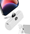 White Mini Portable Charger for iPhone with Built-in Metal Stand, 5000mAh 15W PD Fast Charging Power Bank