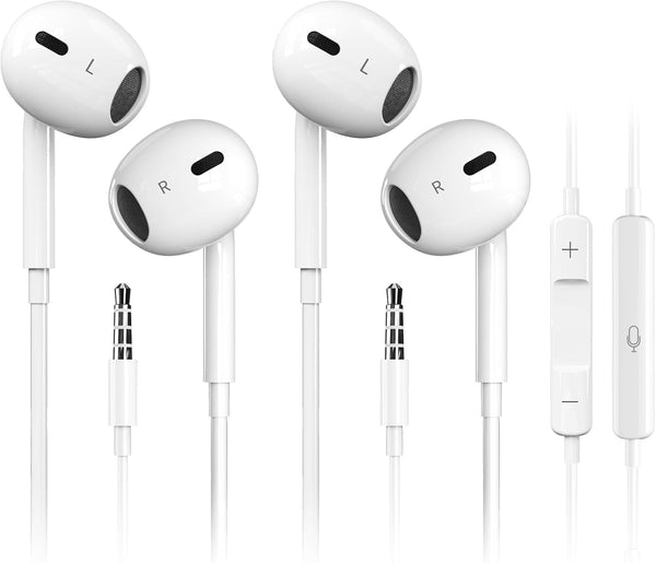 Wired Earbuds, Ultra Clear Calls & No Noise, 3.5mm Earphones with Mic, Compatible with iPhone/iPad/Android