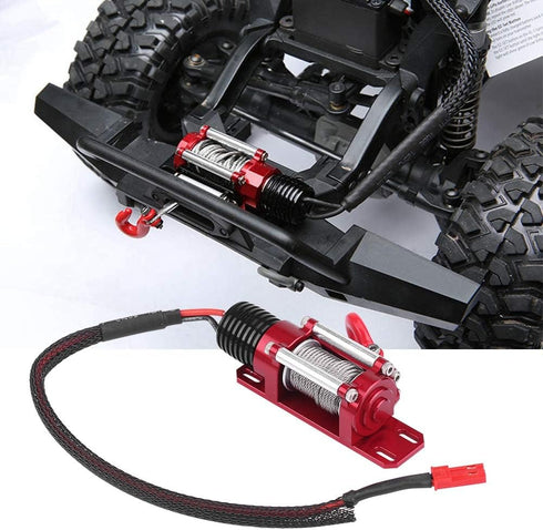 Woyisisi Winch, 1/10 Winch RC Car Scale RC Model Vehicle Crawler Car Accessory Metal with Remote Controller