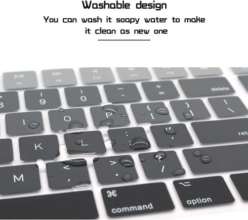 HRH Ombre Gray Silicone Keyboard Cover for Magic Keyboard with Numeric Keypad A1843 MQ052LL/A (US Layout, 2017)