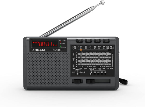 XHDATA D368 Portable Shortwave Radio AM FM SW 12 Band DSP Stereo MP3