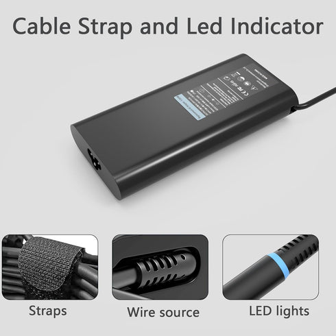 Replacement Dell 130W AC Adapter for Inspiron 16 Plus 7640, 7620, 7630, 14 Plus 7420, 7430, XPS 15 17 Power Supply