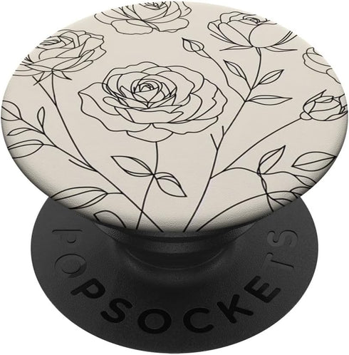 Boho Chic Minimalist Cream Light Beige Rose Flower PopSockets Standard PopGrip