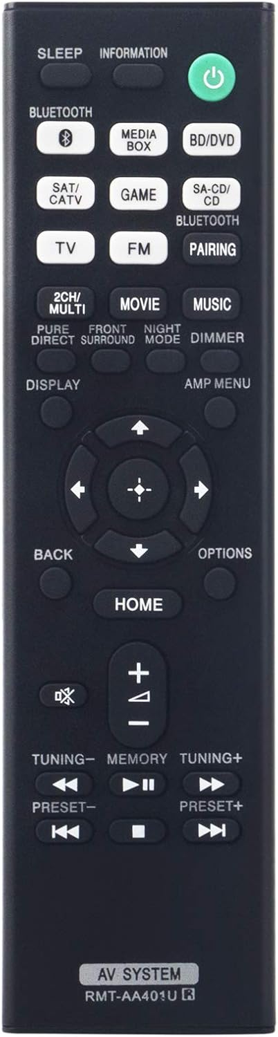 RMT-AA401U Replacement Remote Control for Sony AV Receiver STR-DH190, STR-DH590, STR-DH790