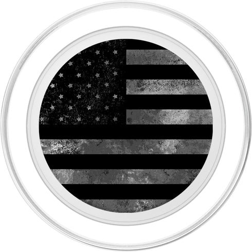 PopSockets PopGrip for MagSafe, Grungy Grey Black American US Flag Vintage Patriotic Gift