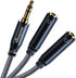 KOOPAO 3.5mm Dual Headphone Jack Adapter - 3.5mm Male to 2 Female Headphone Splitter AUX Audio Cable for Phone, PC