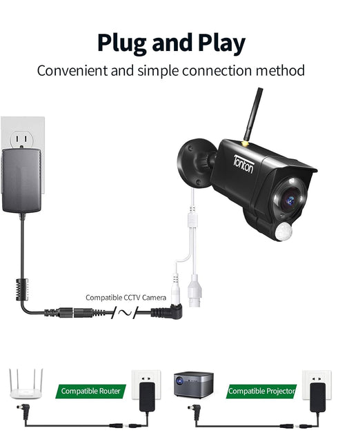 Tonton DC Power Extension Cable 1M - 5.5mm x 2.1mm Right Angle Female to Male Adapter Cord for IP Camera