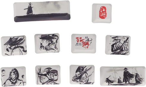 Keyboard Keycaps, Custom 10 Keys Novelty Keycap for Mechanical Keyboard, PBT Keycaps with Clear Pattern