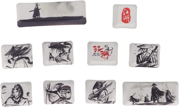 Keyboard Keycaps, Custom 10 Keys Novelty Keycap for Mechanical Keyboard, PBT Keycaps with Clear Pattern