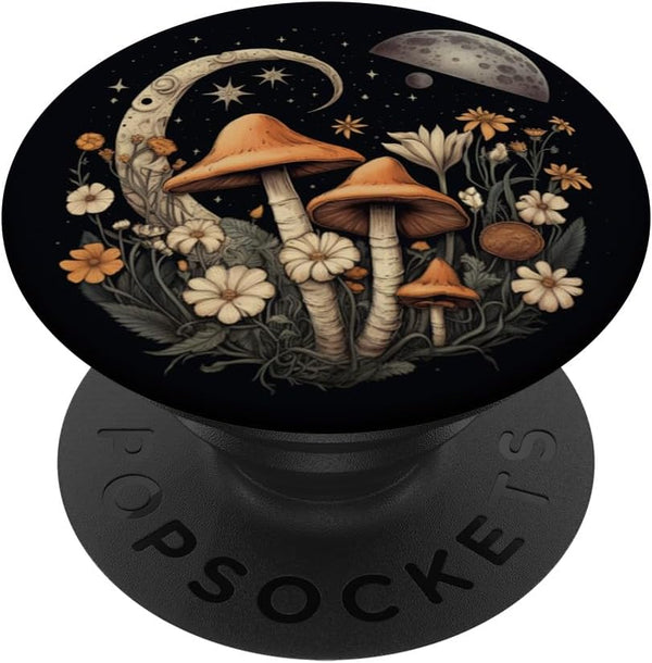 Mushroom Stars Flowers Night Aesthetic PopSockets Swappable PopGrip