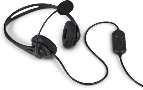 Aluratek Wired USB Stereo Headset with Noise Reducing Boom Mic, In-Line Controls for Distance Learning & Gaming