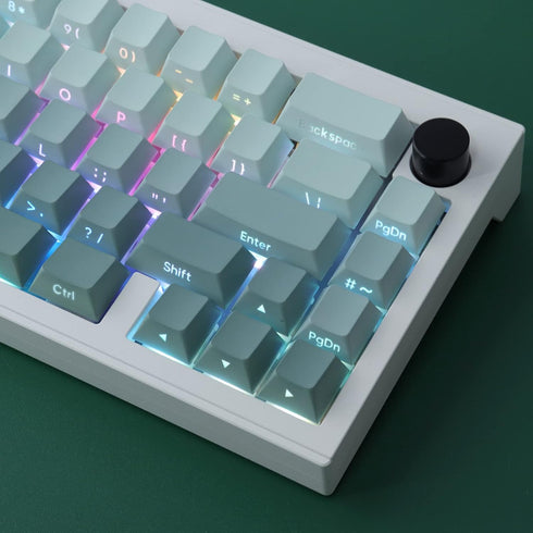 JOMKIZ PBT Keycaps Set, 135 Keys Double Shot Side Engraved Transparent Cherry Profile Backlit Keycaps