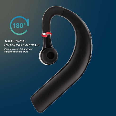 ASHATA Bluetooth Earpiece, BT5.2 Wireless Handsfree Headset, 240mAh Battery, IPX5 Waterproof, 180 Degree Rotating Ear