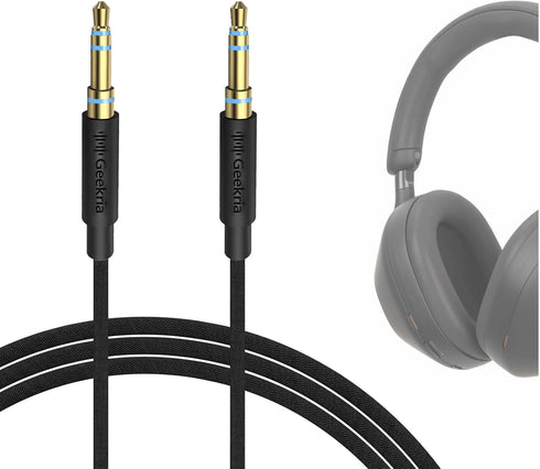 Geekria Audio Cloth Braided Cable for Sony WH-1000XM5 WH-1000XM4 WH-XB920N WH-XB900N Headphones (4 ft/1.2 m)