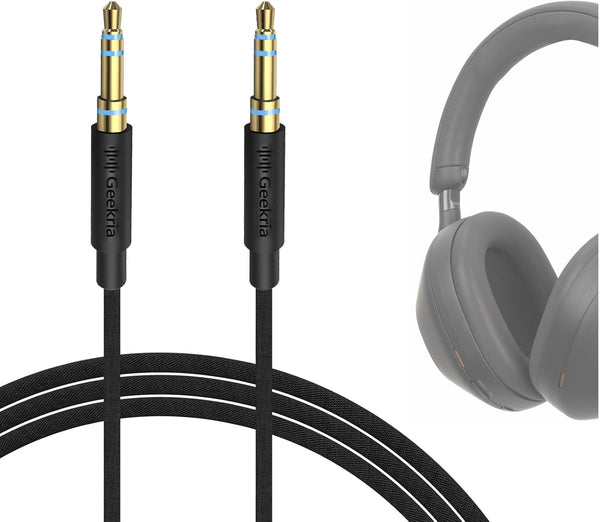 Geekria Audio Cloth Braided Cable for Sony WH-1000XM5 WH-1000XM4 WH-XB920N WH-XB900N Headphones (4 ft/1.2 m)