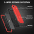 iPhone SE 2022 (3rd Gen) Heavy Duty Case with Glass Protector, Rugged Shockproof, Drop Proof, 3-in-1 - Red/Black