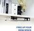 Under Desk Laptop Storage Mount, Metal Holder for Devices Thickness 1.37", with Anti-Scratch Silicone (White)