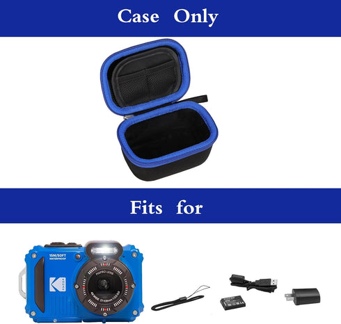 Mchoi Waterproof Hard Carrying Case for Kodak PIXPRO WPZ2, Case Only, Blue