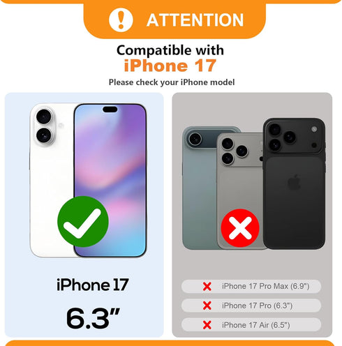 Bocasal 17 6.3 Inch for iPhone Wallet Case Compatible with MagSafe Wireless Charging, RFID Blocking Magnetic Leather