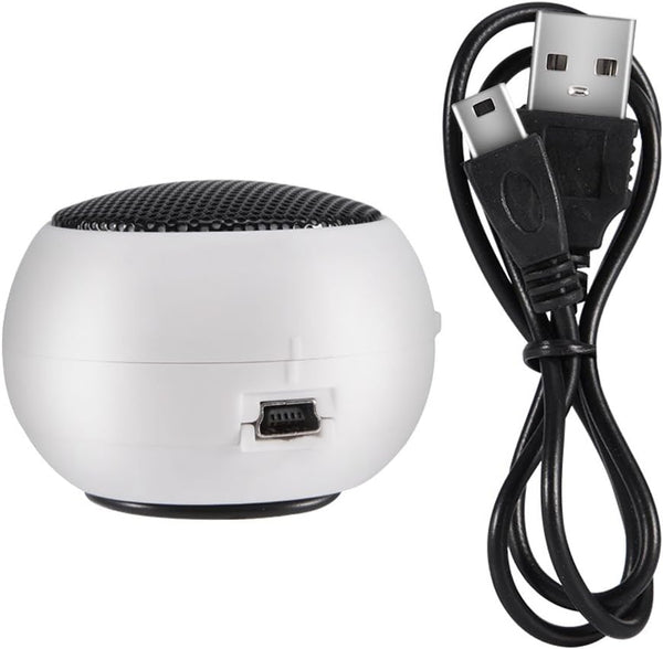 Mini Portable Speaker, Telescopic Design for Computer Smartphone MP3 Tablet, USB Powered, Lightweight, 2 Colors (White)