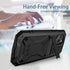 Compatible with iPhone 12 Pro 6.1 Metal Case with Screen Protector, Heavy Duty Shockproof Full Cover Case (Black)