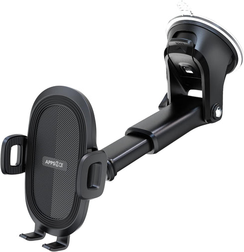 APPS2Car Suction Cup Phone Holder - Windshield/Dashboard Mount with Strong Sticky Gel Pad, Matte Black
