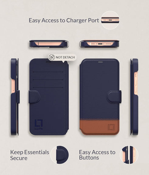 LUPA Legacy Compatible iPhone 11 Pro Max Wallet Case, Credit Card Holder, Faux Leather Flip Case – Desert Sky