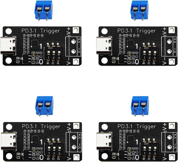 HUNSOOL 4PCS Type-C PD3.0/3.1 QC Trigger Module USB-C PD 5V 9V 12V 15V
