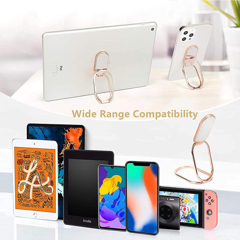 Cell Phone Ring Holder, CLZWiiN Foldable 360° Rotation Stand for Desk, Magnetic Car Mount (Rose Gold)