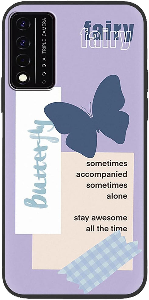 for T-Mobile Revvl V+ 5G Case with 2 Tempered Glass Screen Protectors, Slim Shockproof Butterfly Design