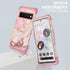 Google Pixel 6 Pro Case, Marble Rose Gold Women 3 in 1 Hard PC Soft Silicone Protective Rugged Bumper Cover