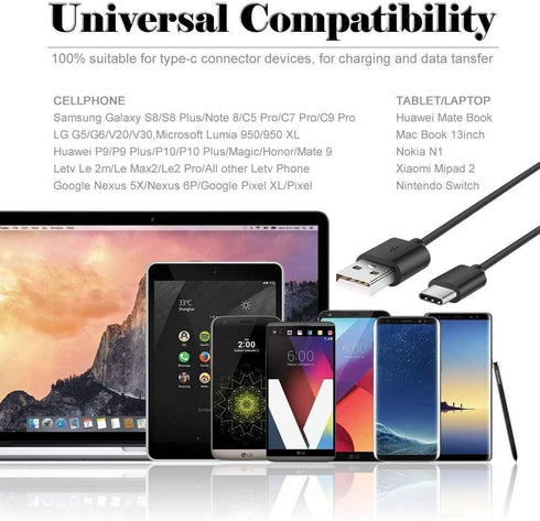 Fast Charger with USB Type C 4FT Cable & OTG Adapter for Samsung Galaxy S9/S9 Plus/S8/S8 Plus/S10/S10e/Note 8/9