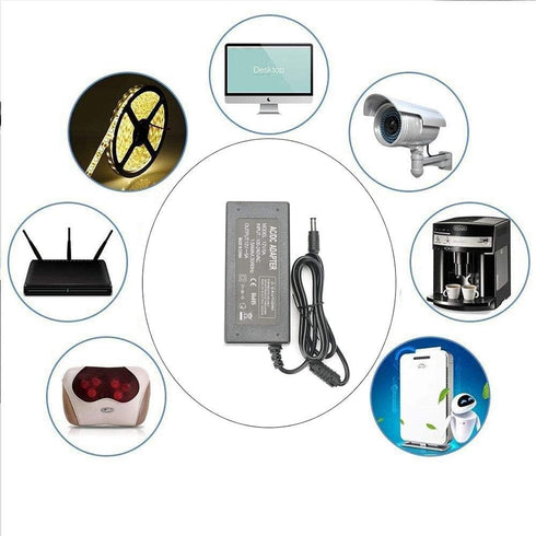 12V 5A Power Adapter, AC100-240V to DC12V Transformer, Power Supply for LED Strip Light, Security Cameras