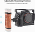Hersmay 1/4"-20 Wooden Side Handle Quick Release Camera Hand Grip with Screws Stabilizer with ARRI-Style Mount Screw