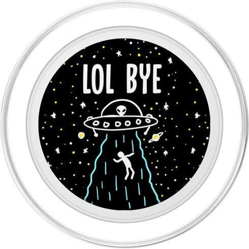 PopSockets MagSafe PopGrip for iPhone, Lol Bye Alien Abduction Funny Minimal ET UFO Space Lover