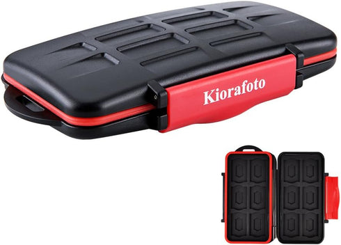 Kiorafoto Professional Water-Resistant Anti-Shock Holder for 12SD & 12 Micro SD Cards, Storage Case Protector with
