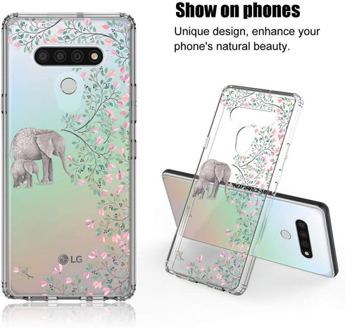 Clear Phone Case Cover for LG Stylo 6 (6.8", 2020) with Elephant Design