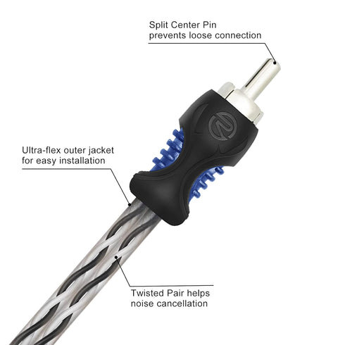 A1M2F 99.99% 1 2 1ft 2 Pack RECOIL Oxygen Free Copper Male to Female RCA Y Adapter Car Audio Splitter Connectors