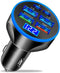 Super Fast Charge USB C Car Phone Charger Adapter, 6 in 1 with Voltage Display, 250W Multi Port Cigarette Lighter for
