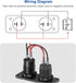 12V USB Outlet Marine Switch Panel Plug, PD3.0 Dual QC3.0 USB Ports Aluminum Car Charger with LED Voltmeter Power Switch