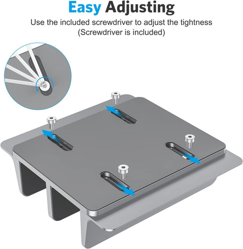 OMOTON Updated Dock Version Vertical Laptop Stand, Adjustable Desktop Holder for MacBook/Surface/Samsung/HP/Dell/Chrome