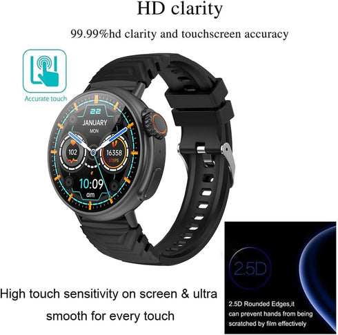 3 Pack Screen Protector Tempered Glass Compatible with MISIRUN GT88 1.52 inch Smart Watch, Anti-Scratch Foils