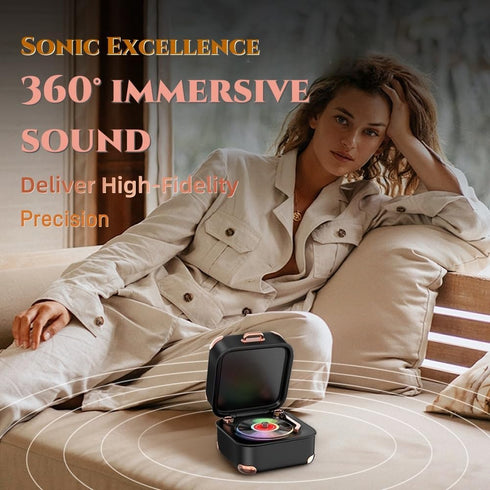 MiniLuxis Retro Bluetooth Speaker, Portable Mini Wireless Speaker with Clear Sound & Long Battery Life, Small Cute