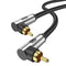 EMK 90 Degree Subwoofer Cable - RCA Male to Male Digital Coaxial Audio Cable for Speaker, 5FT/1.5M